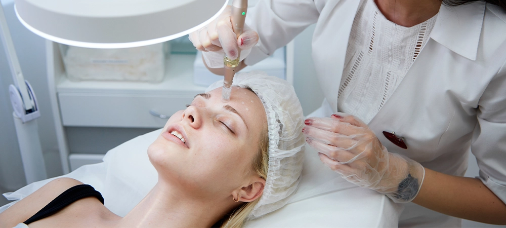 microneedling targeting wrinkles area